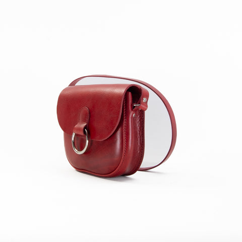 Mini-Belle Burgundy Leather Crossbody Bag