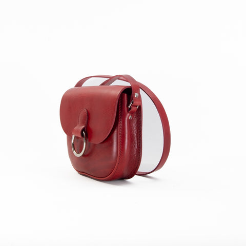 Mini-Belle Burgundy Leather Crossbody Bag