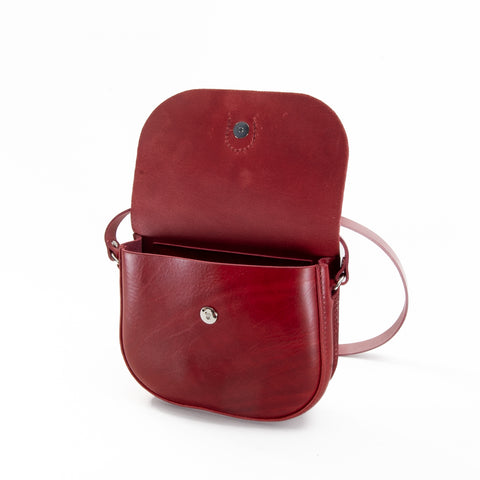 Mini-Belle Burgundy Leather Crossbody Bag