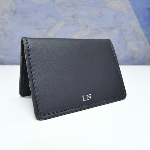 Navy Leather Card Holder - Chroma