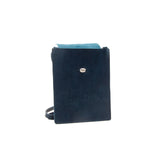 Flat Navy Leather Turnlock Bag