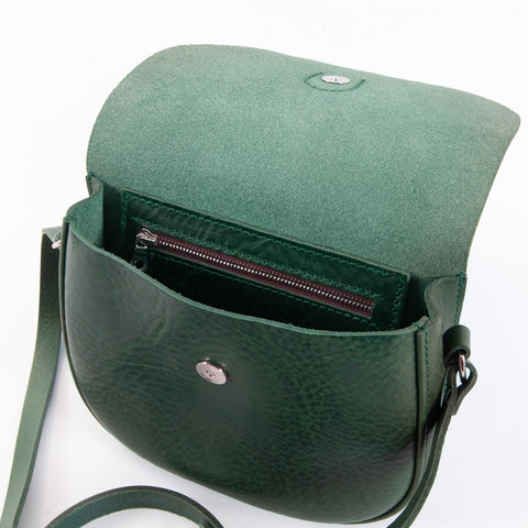 Mini-Belle Green Leather Crossbody Bag