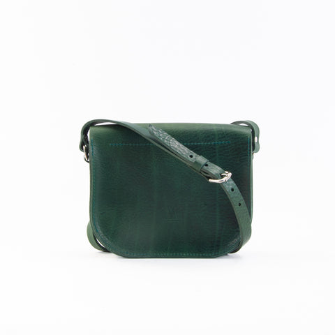 Mini-Belle Green Leather Crossbody Bag