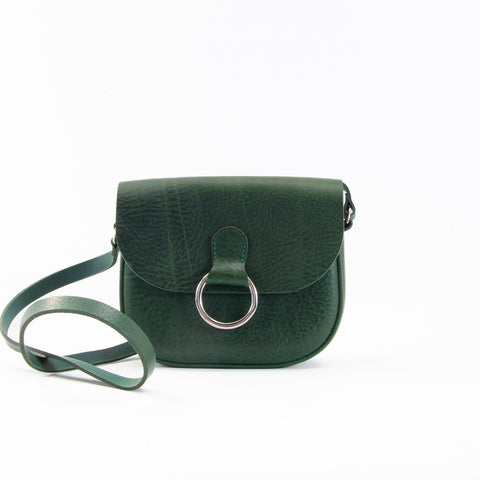 Mini-Belle Green Leather Crossbody Bag