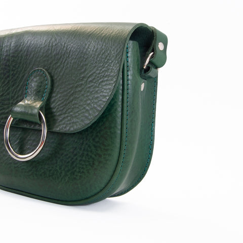 Mini-Belle Green Leather Crossbody Bag