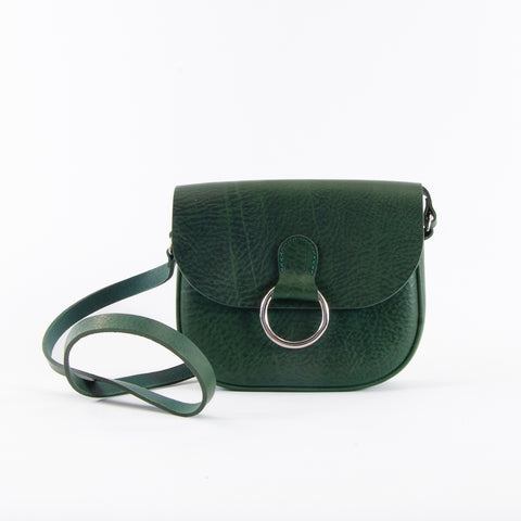 Mini-Belle Green Leather Crossbody Bag