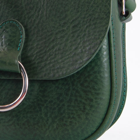 Mini-Belle Green Leather Crossbody Bag