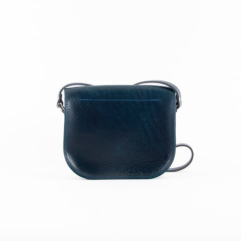 Mini-Belle Navy Leather Crossbody Bag