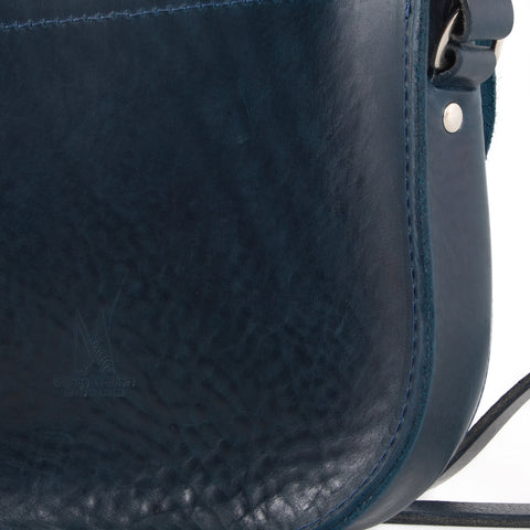 Mini-Belle Navy Leather Crossbody Bag