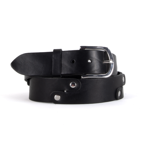 Sustainable Black Leather Segment Belt