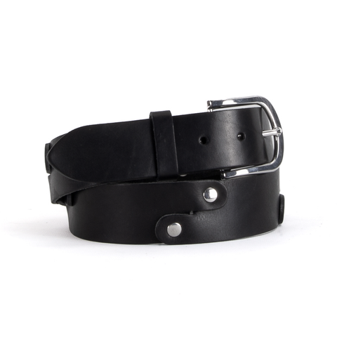 Sustainable Black Leather Segment Belt