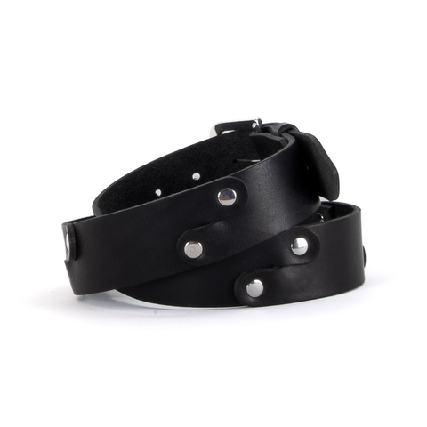 Sustainable Black Leather Segment Belt