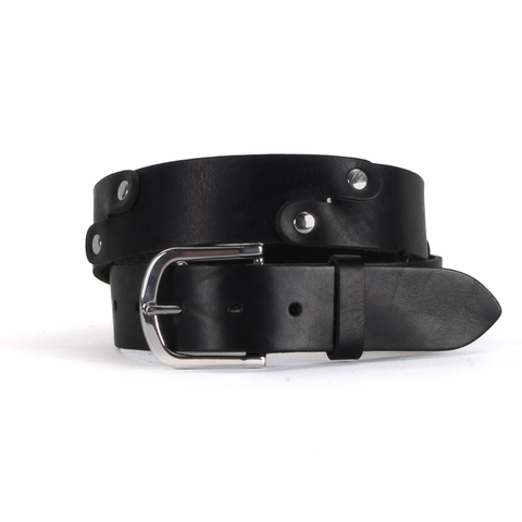 Sustainable Black Leather Segment Belt