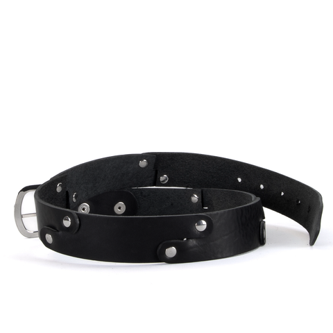 Sustainable Black Leather Segment Belt