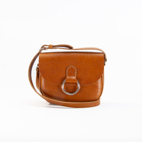 Mini-Belle Tan Leather Crossbody Bag