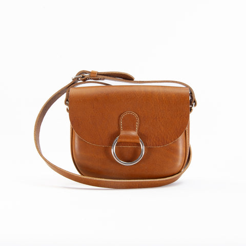 Mini-Belle Tan Leather Crossbody Bag