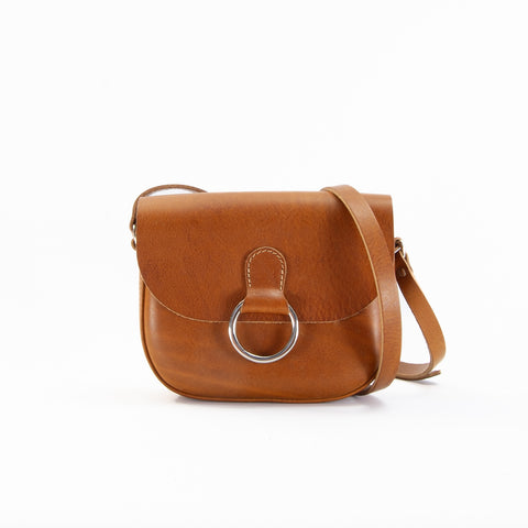 Mini-Belle Tan Leather Crossbody Bag