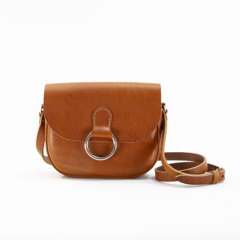 Mini-Belle Tan Leather Crossbody Bag