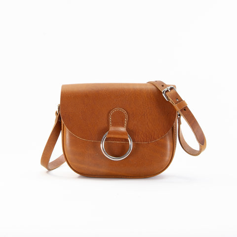 Mini-Belle Tan Leather Crossbody Bag