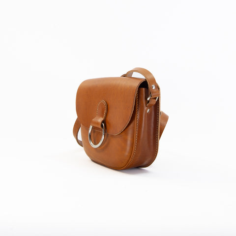 Mini-Belle Tan Leather Crossbody Bag