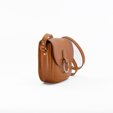 Mini-Belle Tan Leather Crossbody Bag