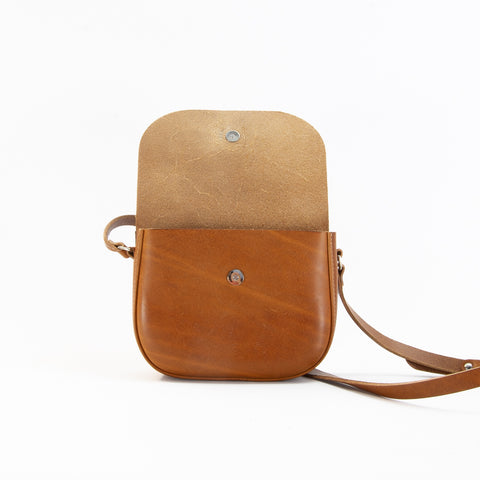 Mini-Belle Tan Leather Crossbody Bag