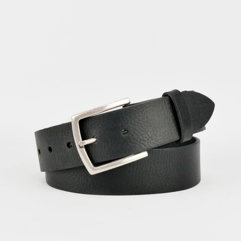 1 1/2" Classic Black Leather Belt