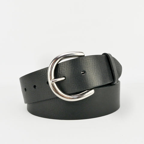 1 3/4" Classic Black Leather Belt