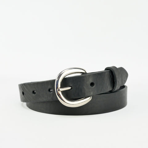 1" Classic Black Leather Belt