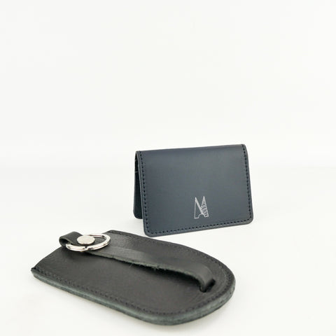 Navy Leather Card Holder - Chroma