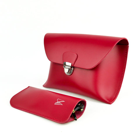 Red Leather Glasses Case - Chroma