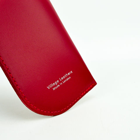 Red Leather Glasses Case - Chroma