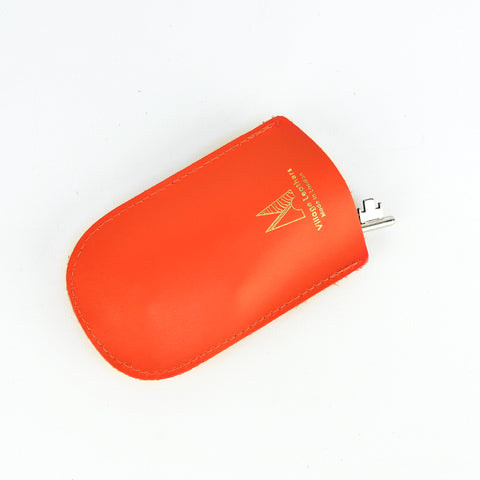 Tangerine Leather Bell Key Holder - Roam