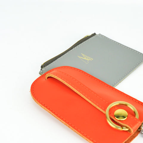 Tangerine Leather Bell Key Holder - Roam