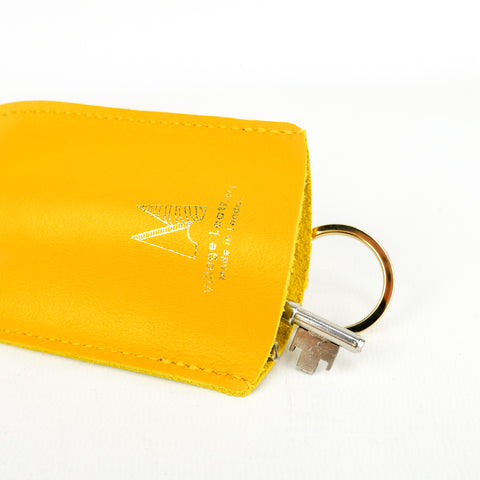 Yellow Leather Bell Key Holder - Roam