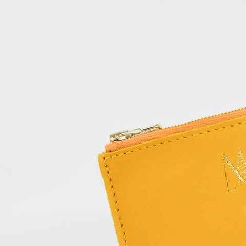 Yellow Leather Zip Purse - Roam