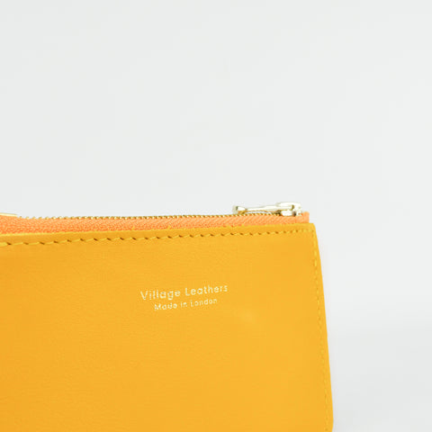 Yellow Leather Zip Purse - Roam