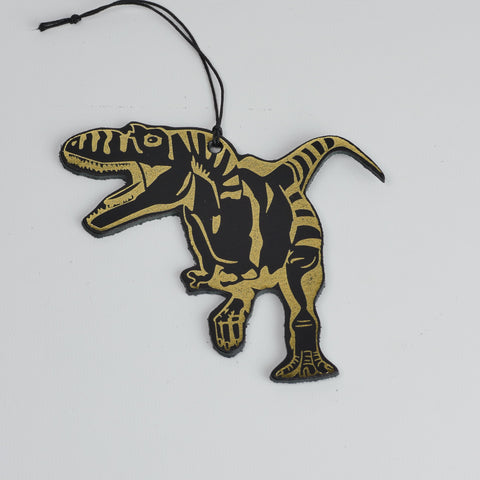 Leather Christmas T-rex Decoration