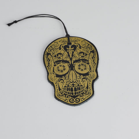 Leather Christmas Skull Decoration