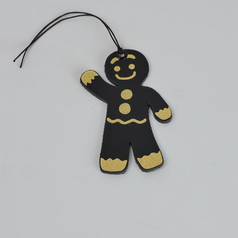 Leather Christmas Gingerbread Man Decoration