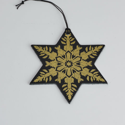 Leather Christmas Snowflake Decoration