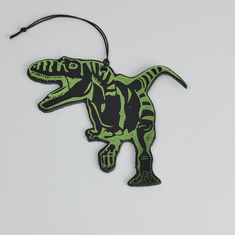 Leather Christmas T-rex Decoration