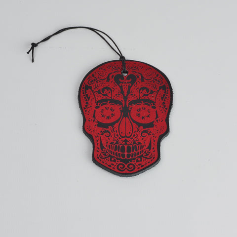 Leather Christmas Skull Decoration