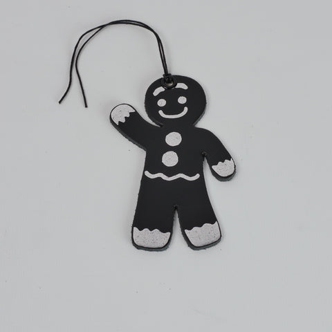 Leather Christmas Gingerbread Man Decoration