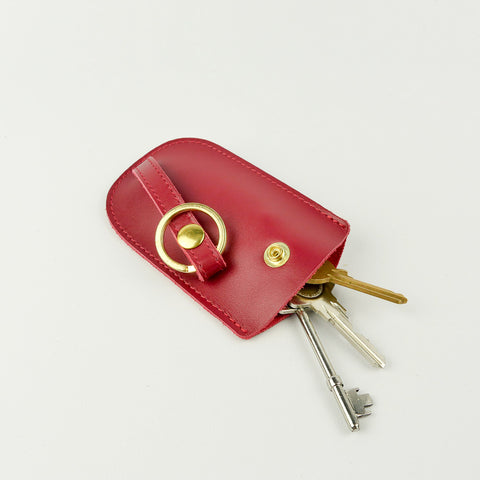 Red Leather Bell Key Holder - Roam