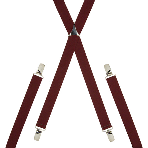 Plain Burgundy Skinny Trouser Braces