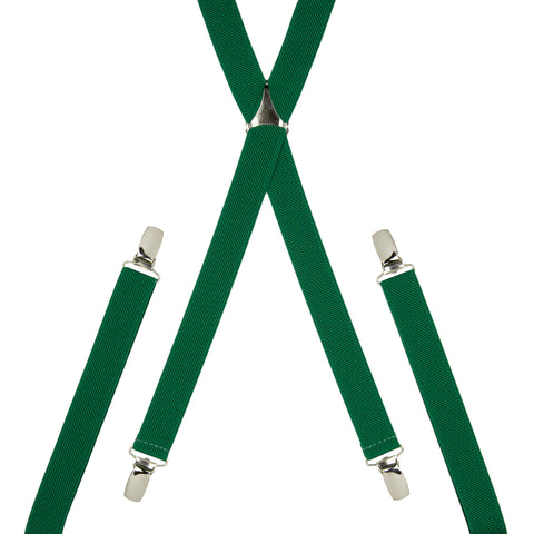 Plain Green Skinny Trouser Braces