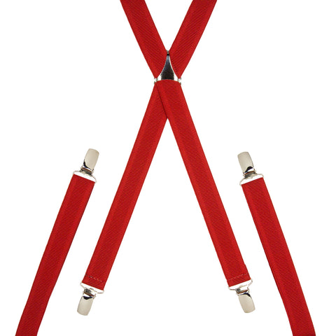 Plain Red Skinny Trouser Braces