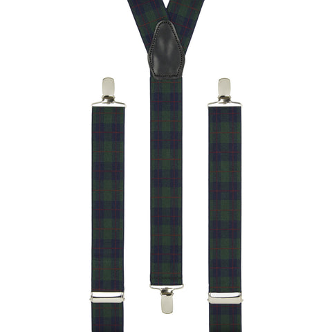 Green & Navy Tartan Trouser Braces