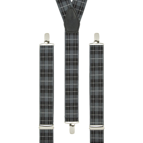 Black & Grey Tartan Trouser Braces